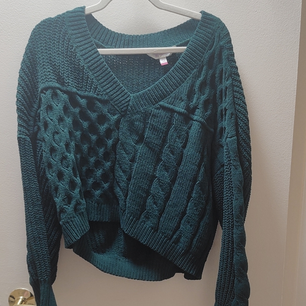 Teal Cable Knit Sweater